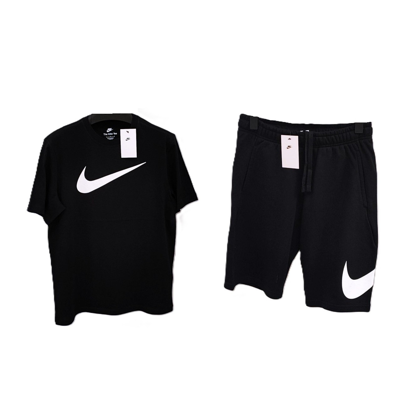 Мъжки спортен къс комплект Nike Big Logo Shorts + T-shirt Black